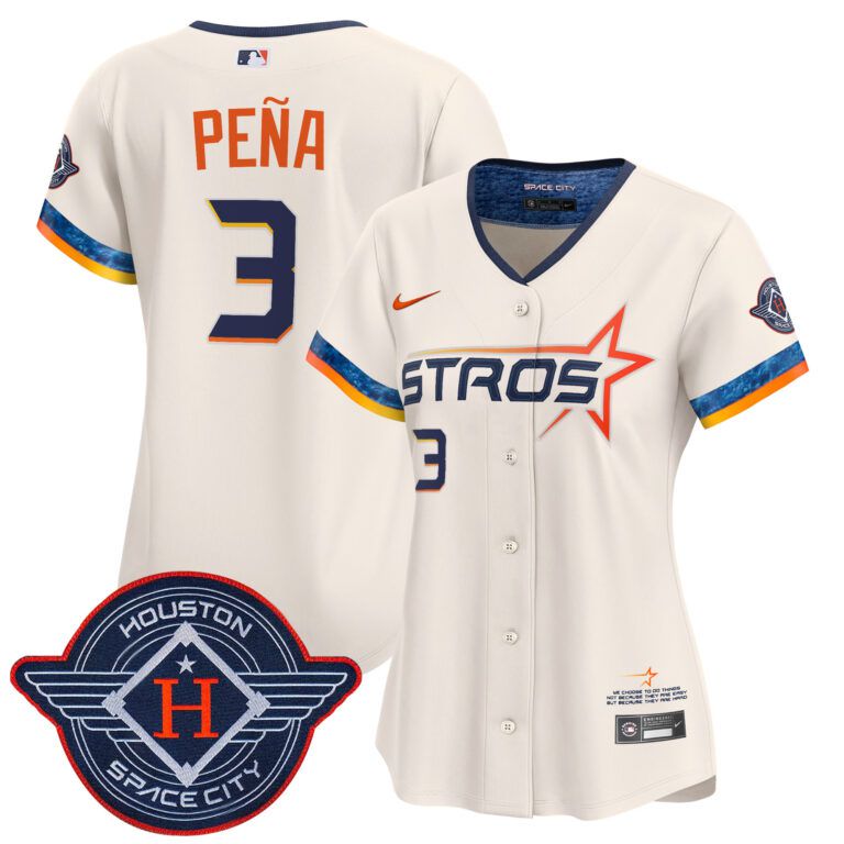 Women Houston Astros #3 Pena  cream 2025 City Connect Vapor Limited Stitched Jersey->women mlb jersey->Women Jersey